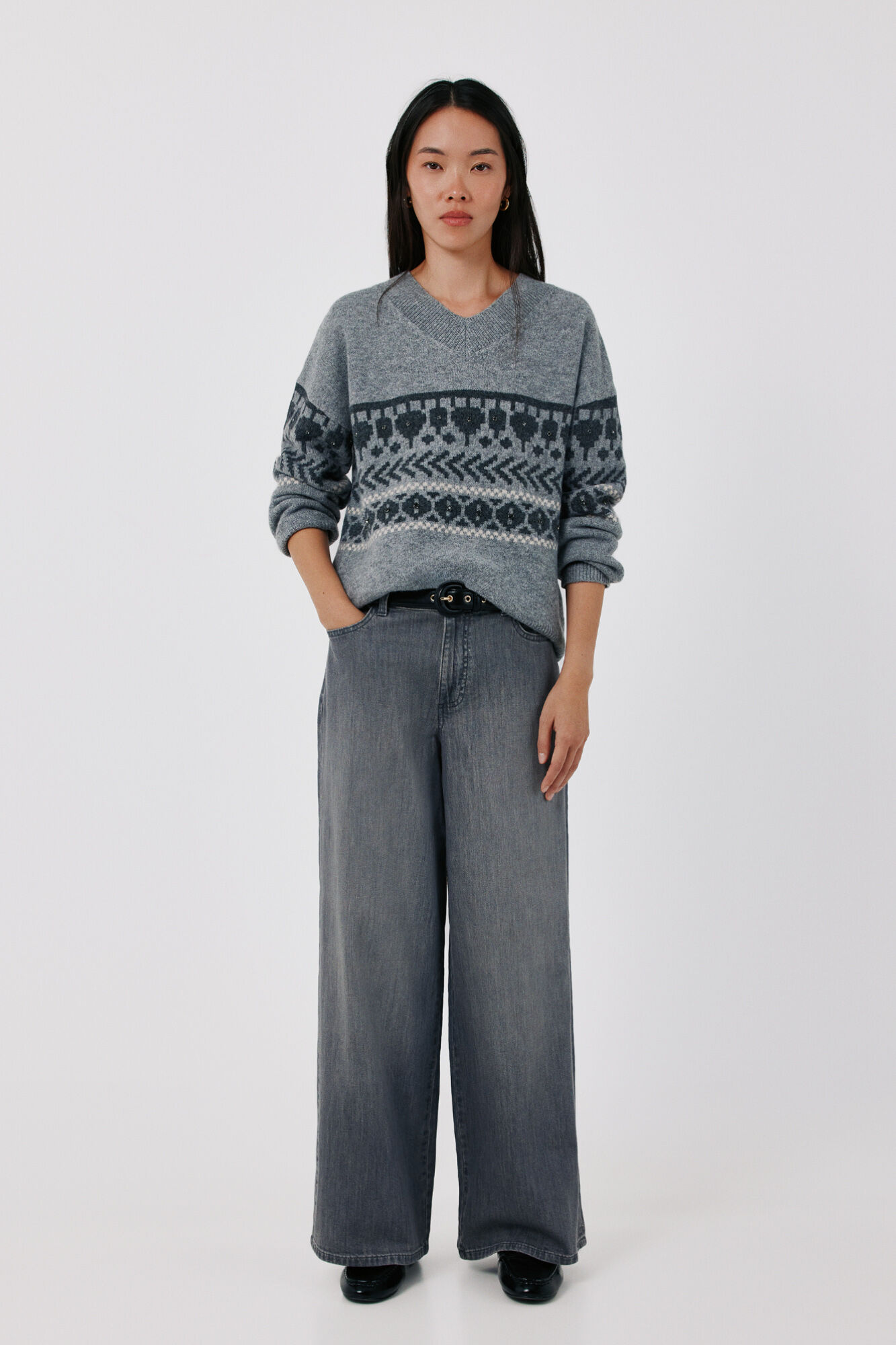 Cortefiel Jacquard gemstones jumper