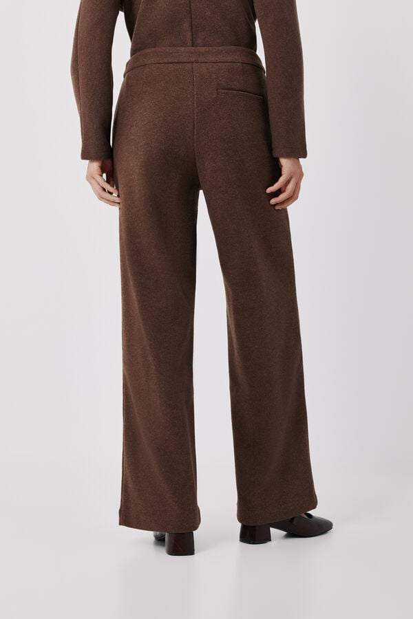 Cortefiel Comfort soft fabric trousers Dark brown
