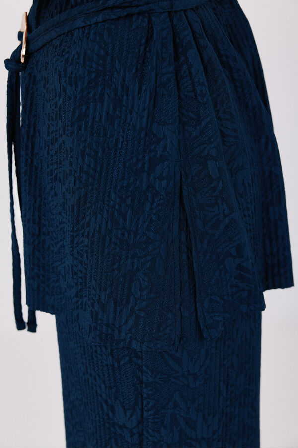 Cortefiel Jacquard buckle top Navy