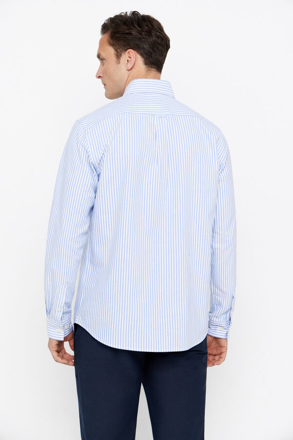 Cortefiel Striped Oxford shirt Blue