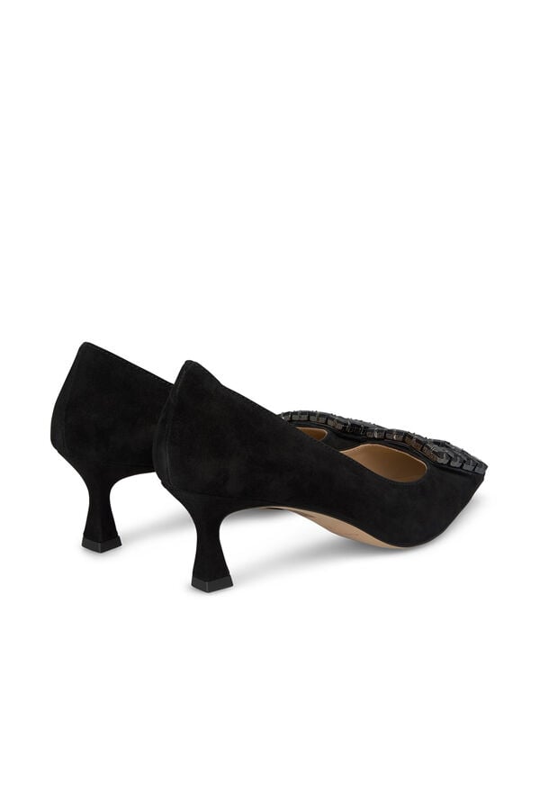 Cortefiel Medium heel shoe with clasp Black