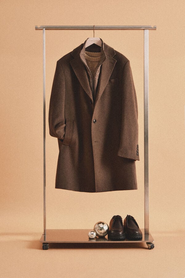 Cortefiel Removable lining coat Camel
