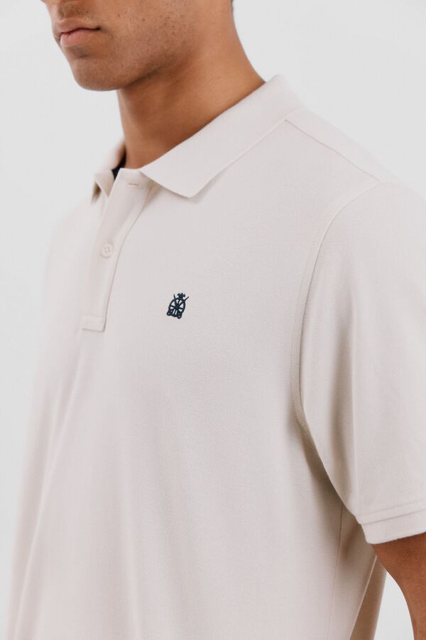Cortefiel Basic piqué polo shirt Ivory