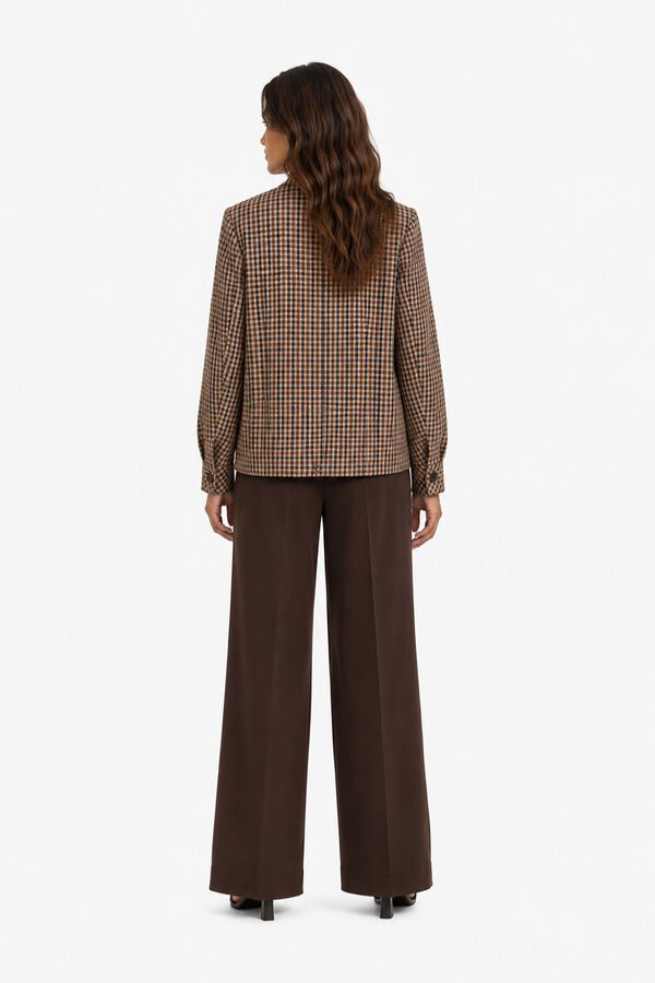 Vila Blazer estampado vichy Castanho