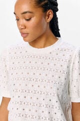 Object Camiseta vazada com manga bufantes Branco