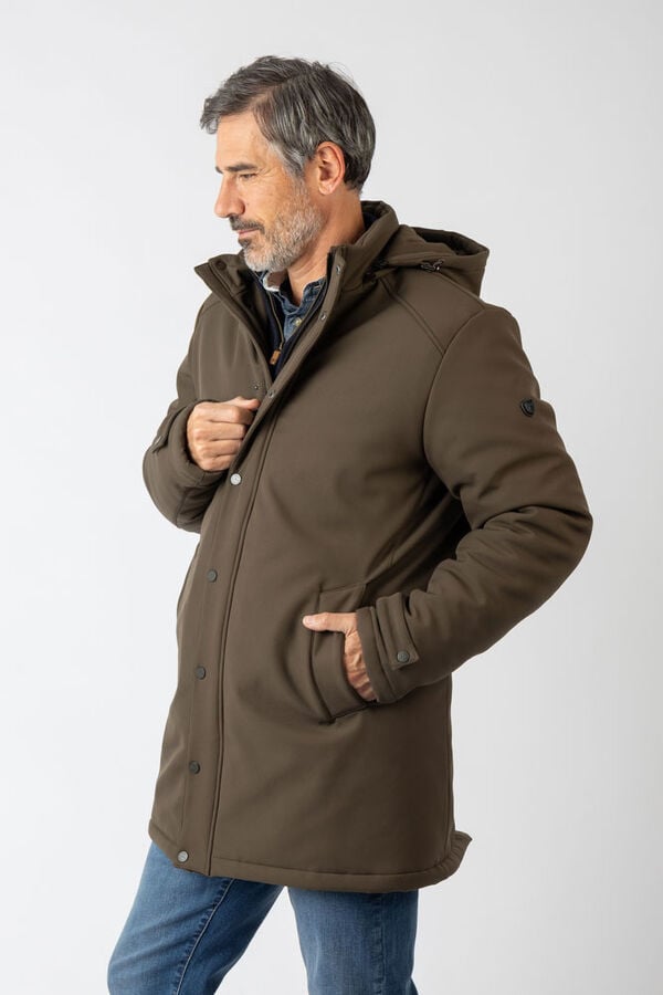 Privata Casaco longa com capuz Verde