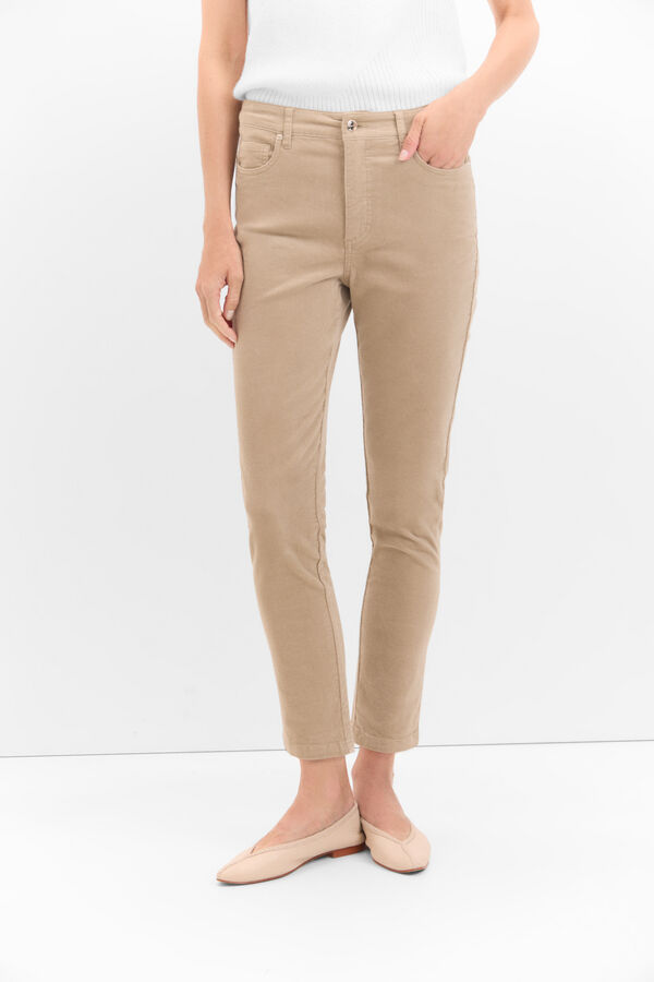 Cortefiel Corduroy Sensational Trousers Beige