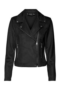 Cortefiel Studded suede jacket Black