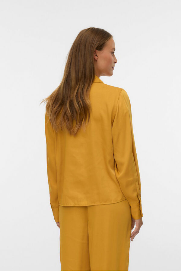 Vero Moda Camisa de cetim de manga comprida  Castanho