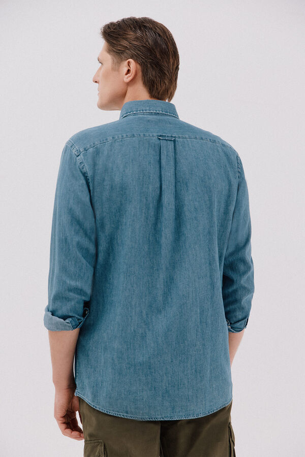 Cortefiel Camisa vaquera Azul marino