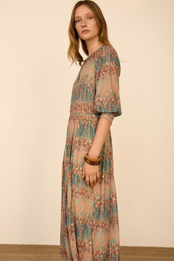 Meisie Vestido midi em tule estampado Multicolorido