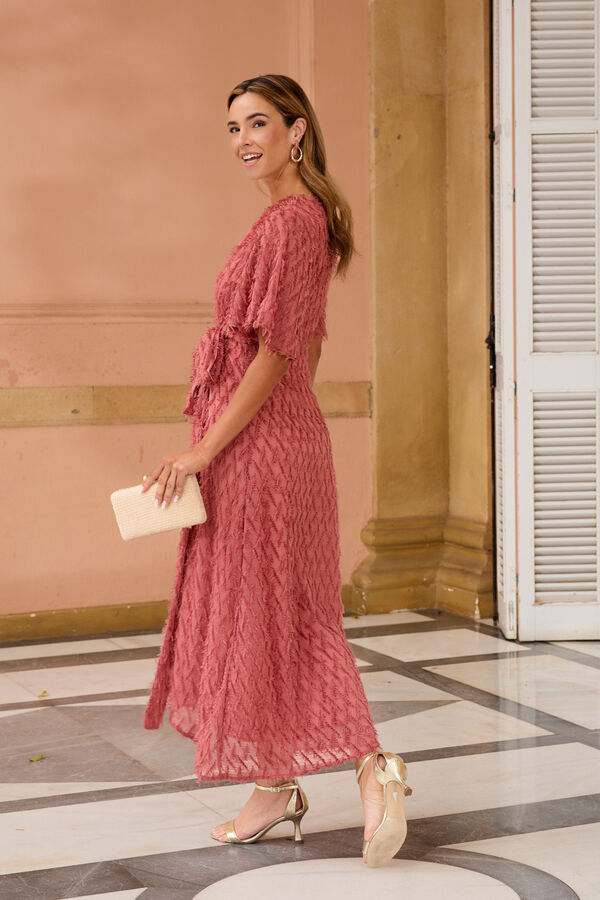 Pol&iacute;n Et Moi Vestido de convidada Marta Vermelho