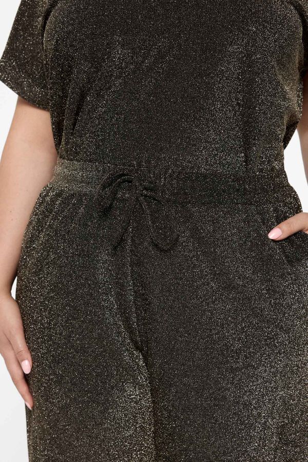 Vero Moda Curve Pantalón fluido de lurex talla grande Negro