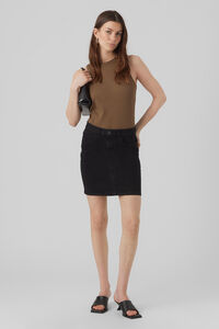 Cortefiel Tailored denim skirt Black