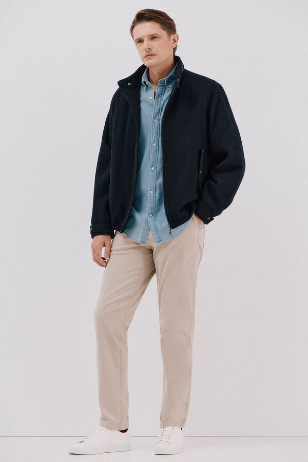 Cortefiel Washed chinos pants Beige