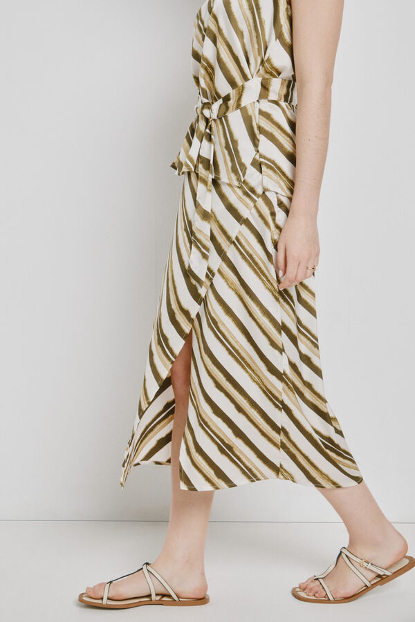 Vero Moda Saia midi acetinada Verde