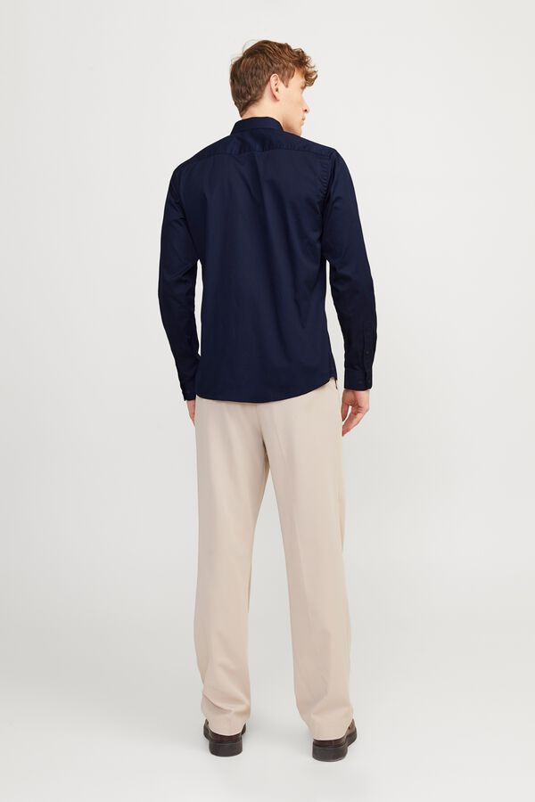 Jack & Jones Camisa slim fit em algod&atilde;o Azul