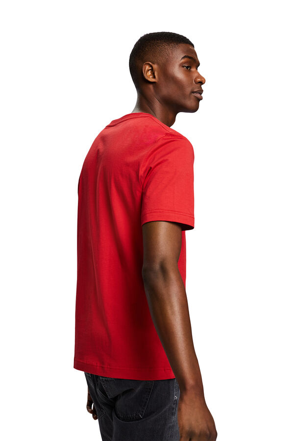 Cortefiel Essential slim-fit cotton T-shirt Red