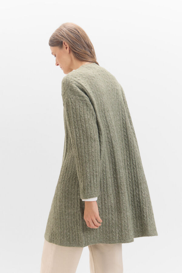 Cortefiel Cardigan oitos macio Verde