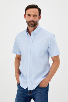 Cortefiel Plain short-sleeved Coolmax shirt Stone