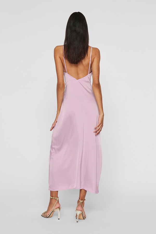 Vila Vestido midi acetinado Roxo