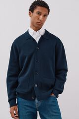 Cortefiel Suéter de sobrecamisa de algodão Azul