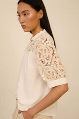 Meisie Crochet blouse White