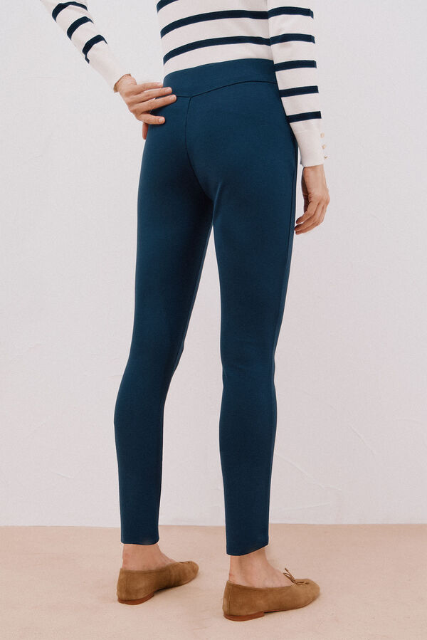 Cortefiel Women's jersey-knit leggings Navy