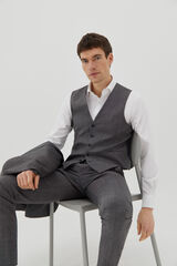 Cortefiel Deep blue slim fit waistcoat Grey