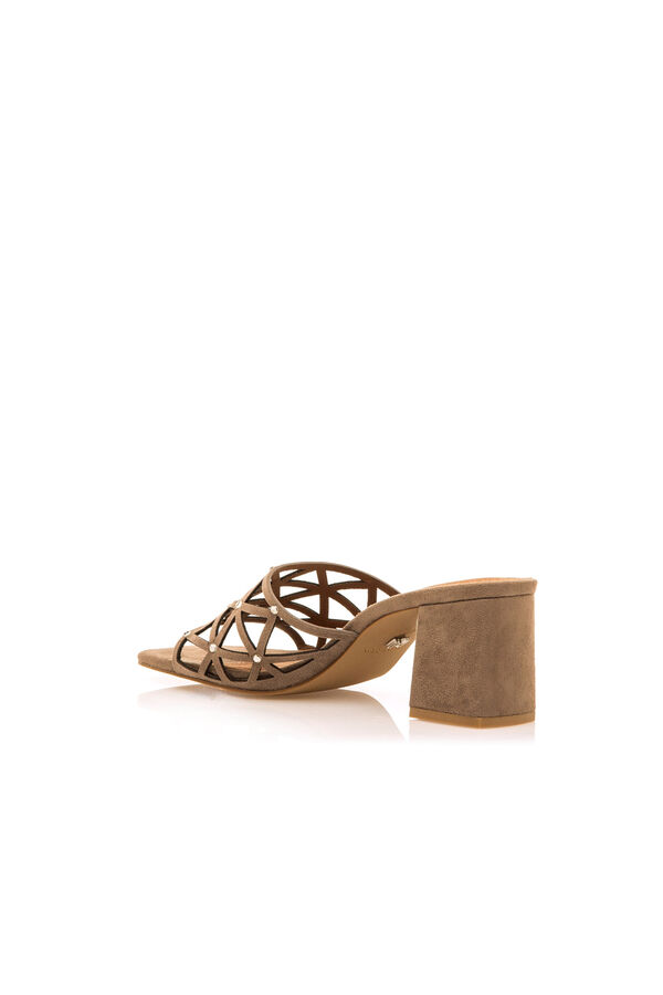 Maria Mare Woodit heeled sandal Beige
