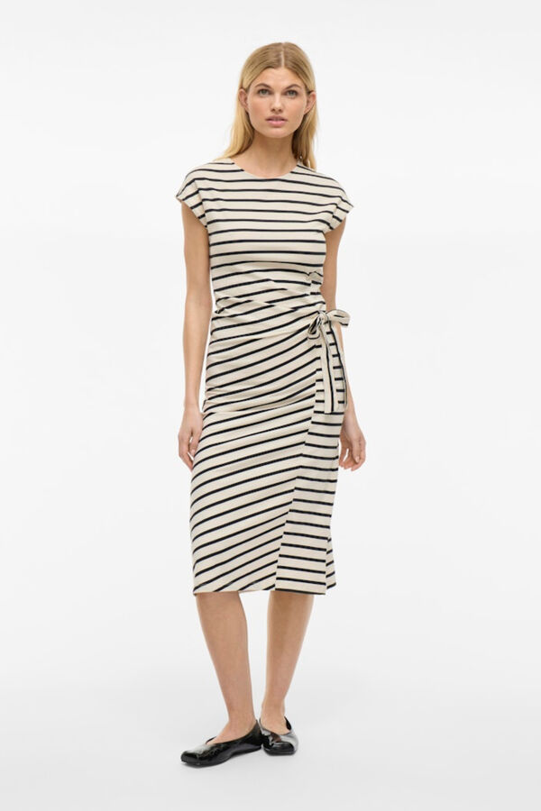 Vila Organic cotton midi dress Printed white