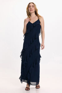 Vila Vestido de festa midi de chiffon