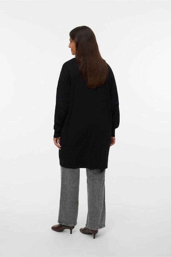Vero Moda Curve Casaco de malha longo plus size  Preto