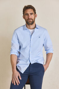 Cortefiel Long-sleeved Gingham shirt Blue