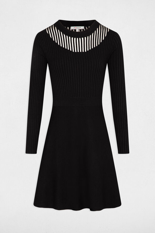 Cortefiel Short A-line knit dress Black