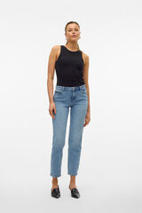 Vero Moda Jeans retas de cintura média Azul