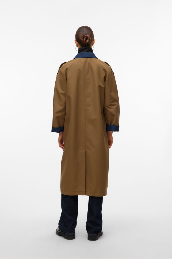Vero Moda Sobretudo longo gabardina Castanho