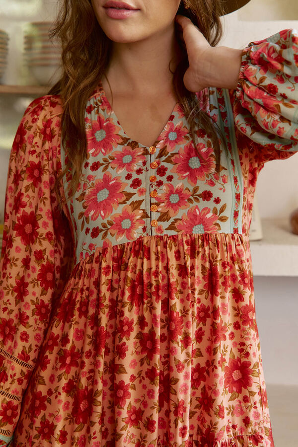 Jaase Vestido midi Eve estampado Lilliana Laranja