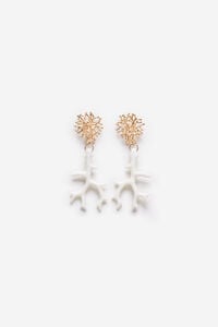 Cortefiel Coral resin earring