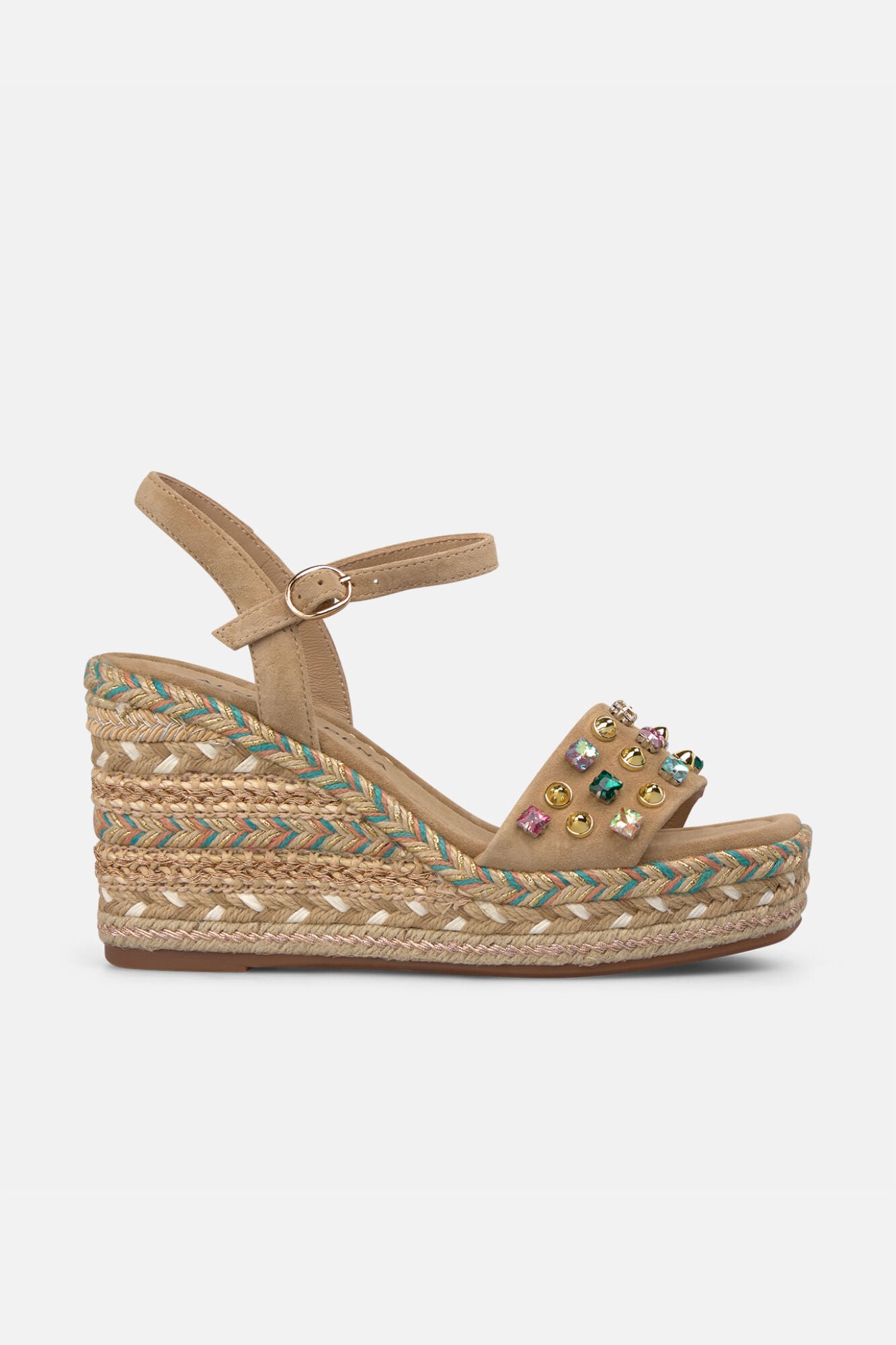 Alma en Pena Sandalia de esparto con pedrer&iacute;a en la cu&ntilde;a