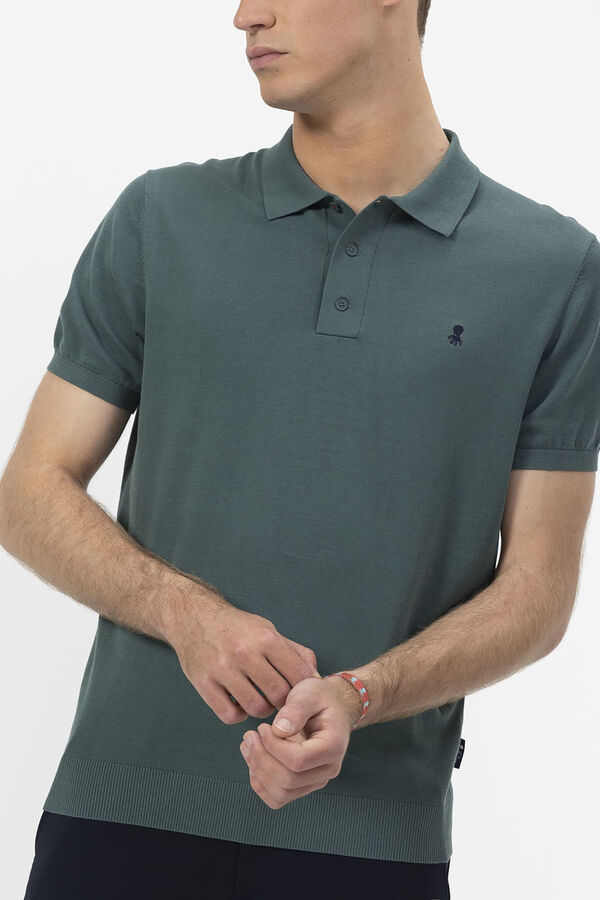 elPulpo Polo básico em malha crepe Verde