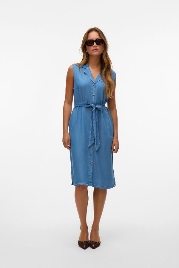 Vero Moda Vestido midi camiseiro Azul