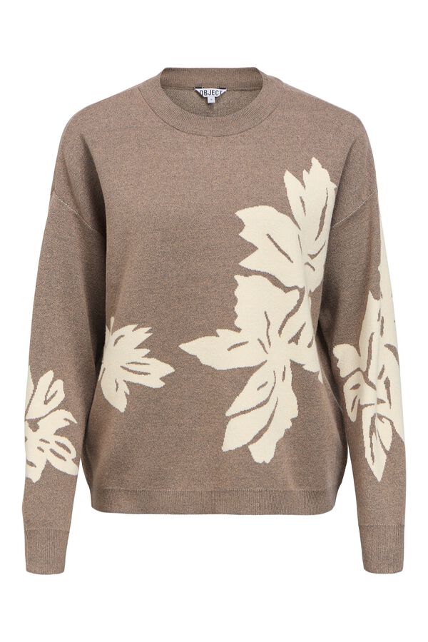 Object Camisola de malha estampada Castanho