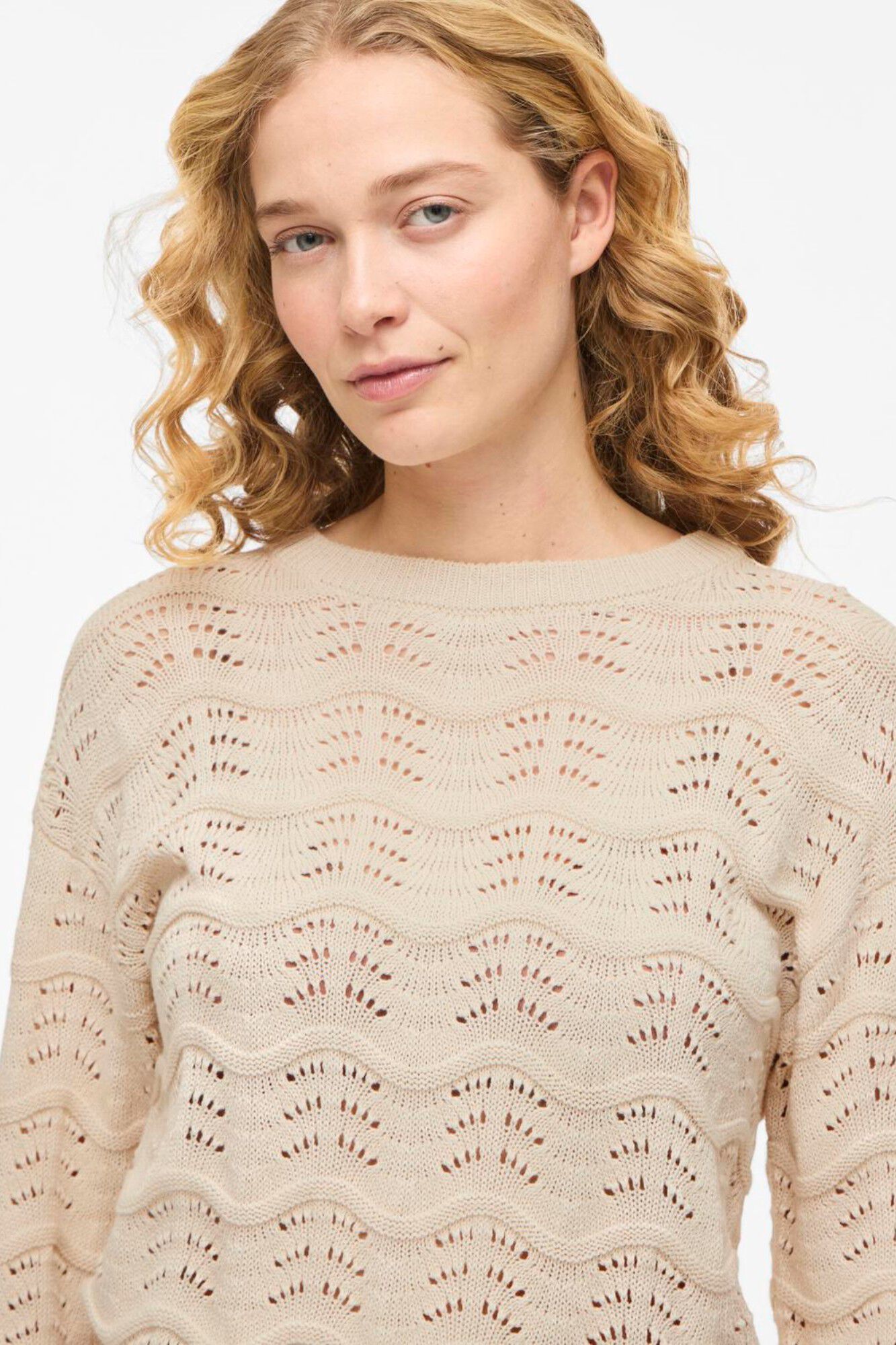 Vila Camisola de malha pointelle em algod&atilde;o org&acirc;nico