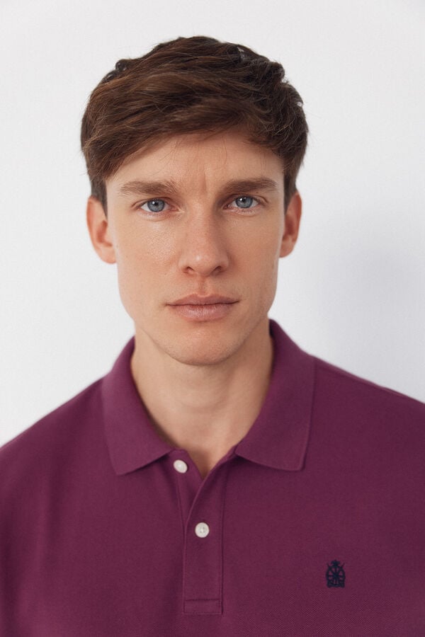 Cortefiel Basic piqu&eacute; polo shirt Pink