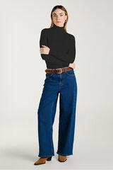 Vila High neck jumper with viscose Black