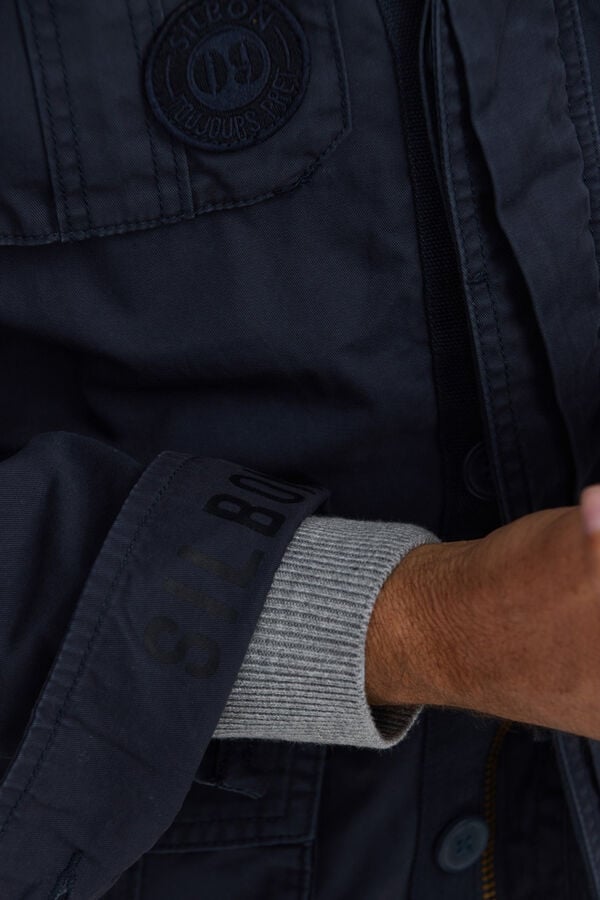 Silbon Casaco militar com manchas tingidas Azul