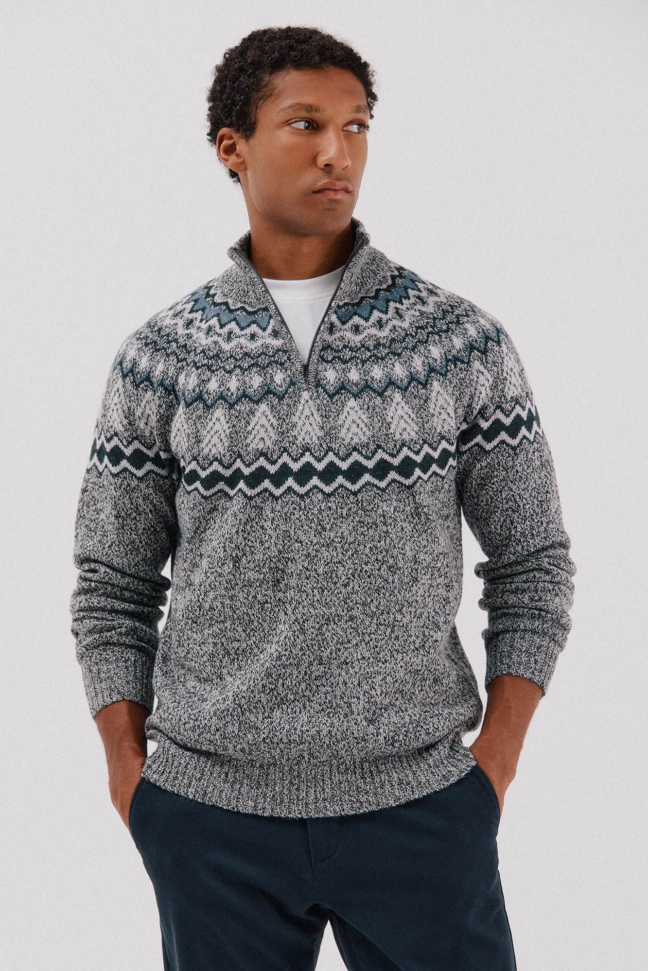 Cortefiel Christmas sweater with a high neck