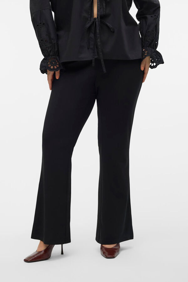 Cortefiel Bell-bottom pants plus size  Black