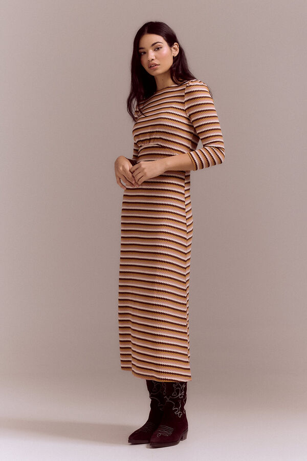 Cortefiel Structured jersey-knit dress Multicolour